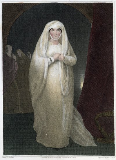 Mrs. Siddons in der Rolle der Lady Macbeth in Shakespeares Stück „Macbeth“, Anfang des 19. Jahrhunderts von Unknown artist