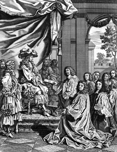 Städtische Magistrate präsentieren König Ludwig XIV. von Frankreich die Beschreibung seines Einzugs in Paris von Unknown artist