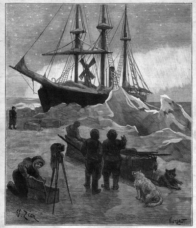 Nansens Polarexpeditionsschiff Fram im Eis gefangen - Gravur aus dem Bericht der Fram-Expedition 1893-1896 von Fridtjof Nansen (1861-1930) von Unknown artist