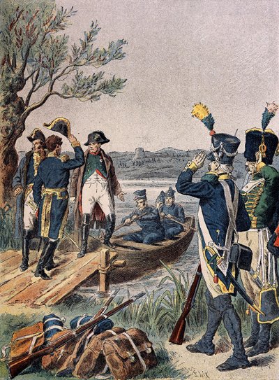 Napoleon und Massena auf der Insel Lobau von Unknown Artist