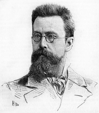 Nikolai Rimski-Korsakow (1844-1908), russischer Komponist. Gravur von 1889 von Unknown artist