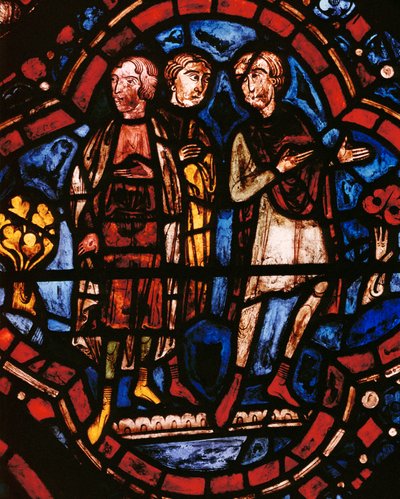 Noahs Sohn, Frau und Schwiegertochter beobachten den Bau der Arche von Unknown Artist