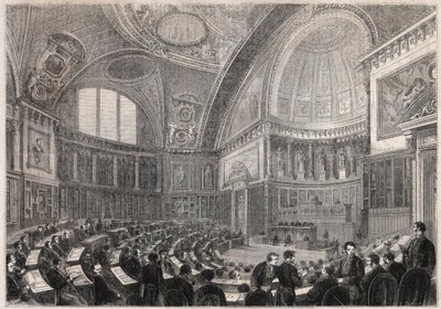 Eröffnung der Sitzung des Senats und Aufnahme von General Charles Cousin Montauban (1796-1878), Viscount de la Gueronniere et de Forcade, 2. Dezember von Unknown artist