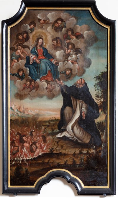Unsere Liebe Frau gibt den Rosenkranz an den heiligen Dominikus von Unknown artist