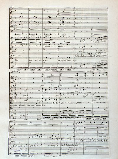 Seite der Partitur von Siegfried, Oper von Wagner von Unknown artist