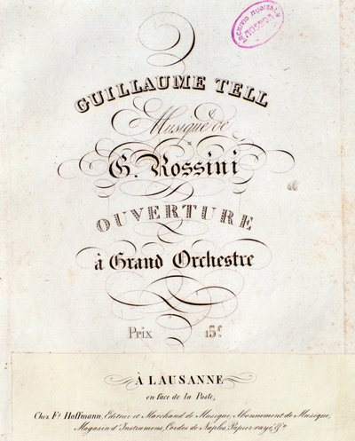 Seite der Partitur der Ouvertüre von Wilhelm Tell, Oper von Gioacchino Rossini von Unknown artist