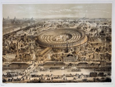 Panoramablick auf die Weltausstellung 1867 in Paris von Unknown artist