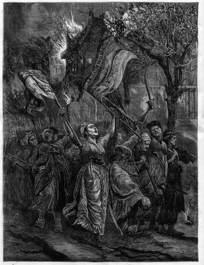 Petroleummaschinen, die durch die Straßen von Paris fahren - La Commune von Unknown artist