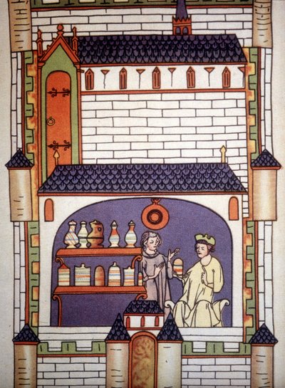 Apotheke in einer Abtei im 13. Jahrhundert - in „Chirurgie“ von Ruggero di Salerno von Unknown artist