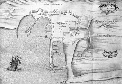 Plan von Rhodos (Rodos) - in „Reise in den Levante im Auftrag des Königs im Jahr 1621“, herausgegeben 1629 (unter der Herrschaft von Ludwig XIII. dem Gerechten) von Unknown artist