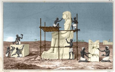 Tafel basierend auf dem Werk von Rosellini, italienischer Reisender, der Jean-François Champollion nach Ägypten begleitete. Gravur aus dem Buch Atlas der alten Geschichte von Rollin von Unknown artist