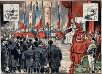 Papst Leo XIII. (1810-1903) weihte das Protektorat Frankreichs im Heiligen Land ein, als Deutschland es ersetzen wollte. Audienz vom 8. Oktober von Unknown artist