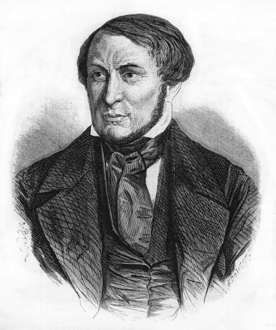 Porträt von Auguste Barbier (1805 - 1882), französischer Schriftsteller. Gravur von 1870 von Unknown artist