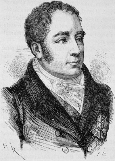 Porträt von Graf Pierre Bruno Daru (1767 - 1829). Gravur aus dem späten 19. Jahrhundert in „Histoire de France“ von H. Martin. von Unknown artist