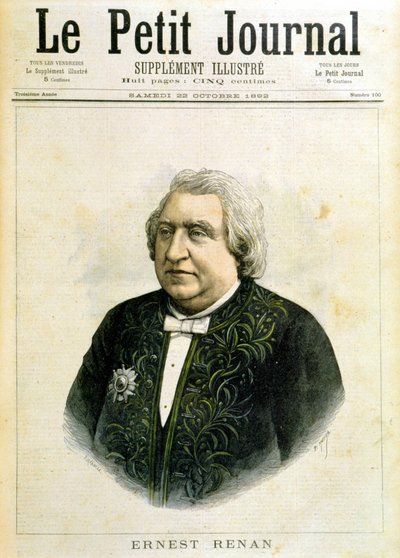 Porträt von Ernest Renan im Akademikergewand - in „Le Petit Journal“ vom 22.10.1892 von Unknown artist