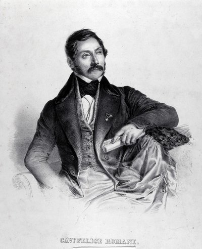 Porträt von Felice Romani, Librettist, Dichter und italienischer Kritiker (1788-1865). von Unknown artist