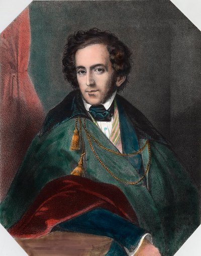Porträt von Felix Mendelssohn (1809-1847), deutscher Dirigent und Komponist von Unknown artist