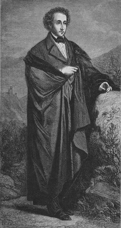 Porträt von Felix Mendelssohn-Bartholdy (1809-1847), deutscher Komponist. von Unknown artist