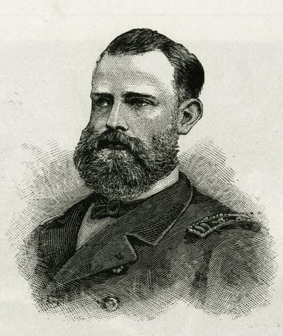 Porträt von Oberleutnant Chipp, der Crew der La Jeannette, für die Mission zum Nordpol. Gravur zur Illustration von „The Journey of the Jeannette“ von Unknown artist