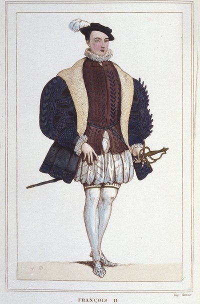 Porträt von Franz II. (1544 - 1560), König von Frankreich, Gravur von 1830 von Unknown artist