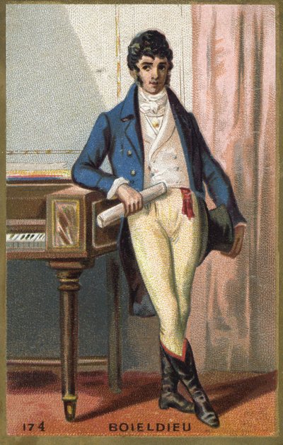 Porträt von François Adrien Boieldieu (1775 - 1834), französischer Komponist. Chromolithografie des späten 19. Jahrhunderts. von Unknown artist