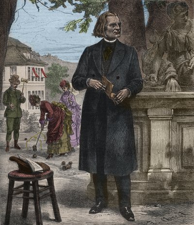 Porträt von Franz Liszt (1811-1886), ungarischer Komponist, Pianist und Dirigent - Gravur in „Popular Music“ illustriertes Wochenblatt - 1882 von Unknown artist