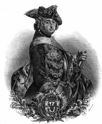 Porträt von Friedrich II. (1712-1786), König von Preußen, bekannt als Friedrich der Große von Unknown artist