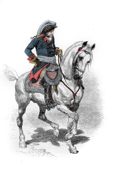 Porträt von Friedrich II. von Preußen (1712-1786), bekannt als Friedrich der Große. Gravur des 19. Jahrhunderts. von Unknown artist