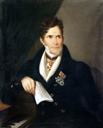 Porträt von Gaspare Spontini. Italienischer Komponist (1774 bis 1851). Anonymes Gemälde des 19. Jahrhunderts. Galleria d