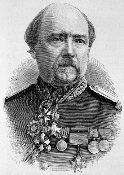 Porträt von General Coffinières. Gravur des späten 19. Jahrhunderts in „Histoire de France“ von H. Martin von Unknown artist