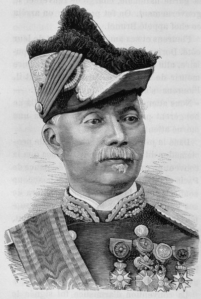 Porträt von General Pourcet. Gravur aus dem 19. Jahrhundert. von Unknown artist