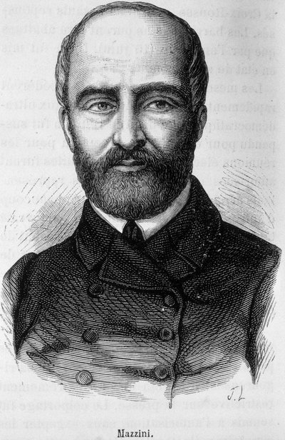 Porträt von Giuseppe Mazzini, italienischer Patriot und Revolutionär (1805 oder 1808 - 1872) von Unknown artist