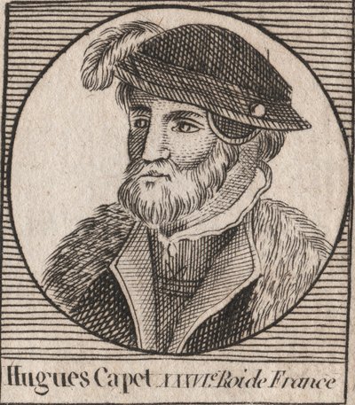 Porträt von Hugo I. Capet (ca. 941-996), Herzog von Frankreich und dann König von Frankreich - Gravur aus 