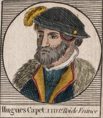 Porträt von Hugo I. Capet (ca. 941-996), Herzog von Frankreich und dann König von Frankreich - Gravur aus „Anleitung zur Geschichte Frankreichs“ von Charles Constant Le Tellier 1821 von Unknown artist
