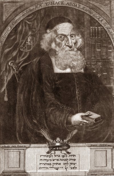 Porträt von Isaac Aboab da Fonseca (1605-1693) - Isaak Aboab Foonseca - Rabbi, Gelehrter, Kabbalist und Schriftsteller von Unknown artist