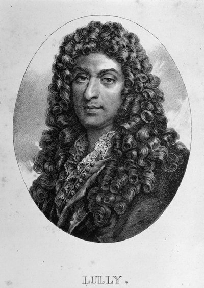 Porträt von Jean Baptiste Lully (Giovanni Battista Lulli) (1632-1687), französischer Komponist italienischer Herkunft. Gravur 19. Jahrhundert von Unknown artist