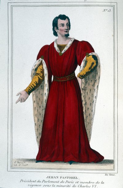 Porträt von Jehan Pastorel, Präsident des Pariser Parlaments und Mitglied der Regentschaft unter der Minderjährigkeit von Karl VI von Unknown artist