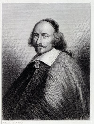 Porträt von Jules Mazarin (Giulio Raimondo Mazzarino) (1602-1661), französischer Kardinal und Politiker - in „Histoire des Français“ von Lavallée, Gravur, sd von Unknown artist