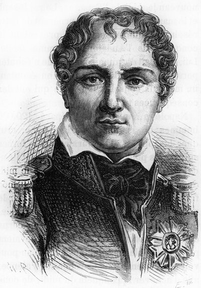 Porträt von Laurent Gouvion Saint Cyr (1764 - 1830). Gravur aus dem späten 19. Jahrhundert in „Histoire de France“ von H. Martin. von Unknown artist