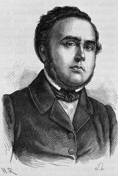 Porträt von Ledru-Rollin (1807 - 1874). Gravur aus dem späten 19. Jahrhundert in „Histoire de France“ von H. Martin. von Unknown artist