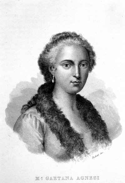 Porträt von Maria Gaetana Agnesi (1718-1799). Italienische Gelehrte und Polyglott-Philosophin von Unknown artist