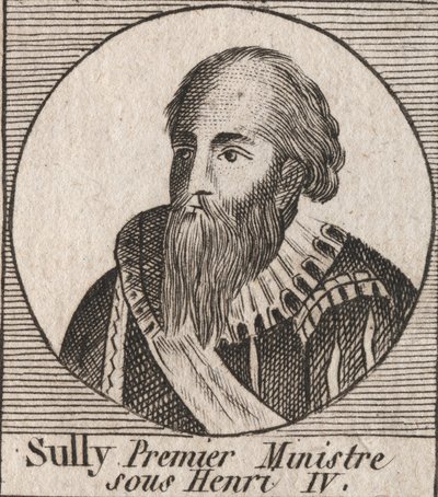 Porträt von Maximilian von Béthune (1559-1641), Herzog von Sully, Minister von Heinrich IV. - Maximilian von Béthune, erster Herzog von Sully, treuer rechter Hand, der König Heinrich IV. von Frankreich unterstützte - Gravur aus „Unterricht über die Geschic von Unknown artist