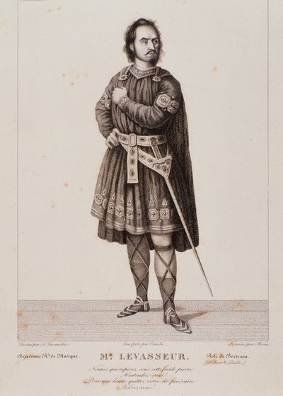 Porträt von Nicolas Prosper Levasseur als Bertram in der Oper Robert le diable (1831) von Unknown artist