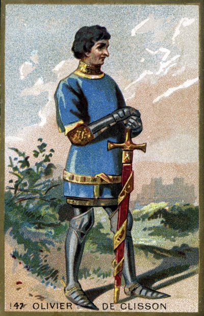 Porträt von Olivier de Clisson (1336 - 1407). Chromolithografie des späten 19. Jahrhunderts. von Unknown artist