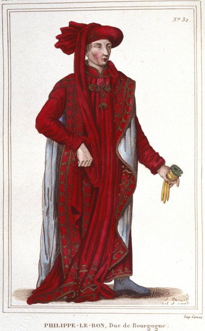 Porträt von Philipp III. der Gute (1396-1467), Herzog von Burgund Gravur von 1830 von Unknown artist