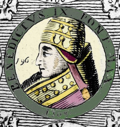 Porträt von Papst Benedikt IX. Gravur des 19. Jahrhunderts. von Unknown artist