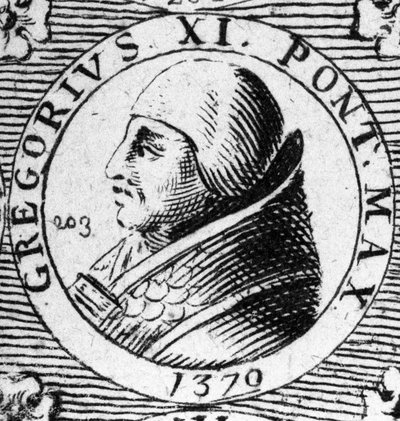 Porträt von Papst Gregor XI., gewählt 1370 und gestorben 1378 von Unknown artist