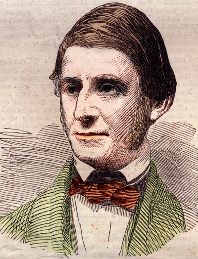 Porträt von Ralph Waldo Emerson (1803-1882), Essayist, Philosoph, amerikanischer Dichter. Gravur in „The Illustrated London News“ vom 20. März 1858. von Unknown artist