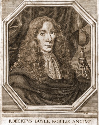 Porträt von Robert Boyle (1627 - 1691), irischer Physiker und Chemiker. von Unknown artist