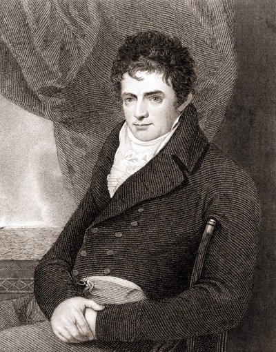 Porträt von Robert Fulton (1765 - 1815), amerikanischer Schiffbauingenieur (Nautilus). Gravur des 19. Jahrhunderts von Unknown artist